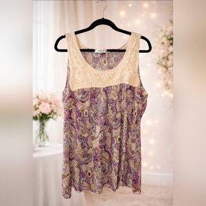 Purple and Cream Paisley Dress
